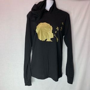 NOLA custom gold screenprint black hoodie